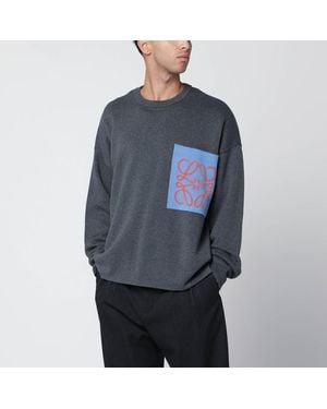 Loewe Pull Avec Poche Anagram - Gris