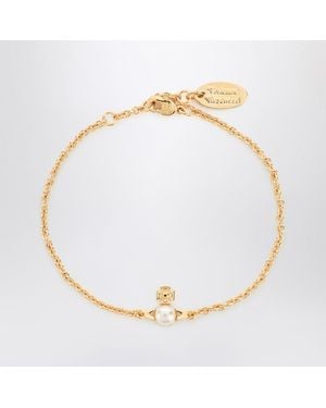 Vivienne Westwood Bracciale balbina dorato con perla - Metallizzato