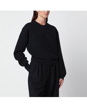 Lemaire Maglia Con Zip Color Carbone - Nero