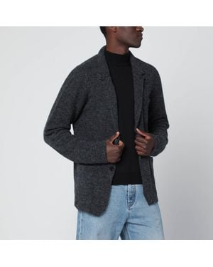 Roberto Collina Anthracite Jacket-Style Cardigan - Black