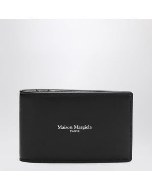 Maison Margiela Button Card Holder With Logo - Black