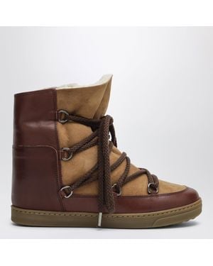 Isabel Marant Braune Stiefeletten Aus Veloursleder Mit Ledereinsätzen