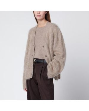 Almada Label Macy Cardigan Aus Beigem Bio-Kaschmir - Braun