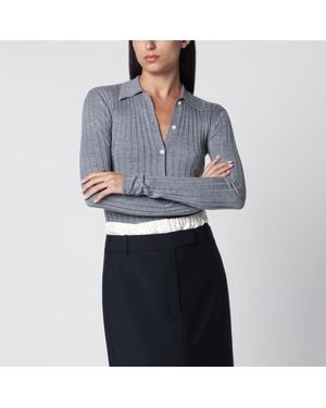 TOTEME Slim Ribbed Shirt - Blue