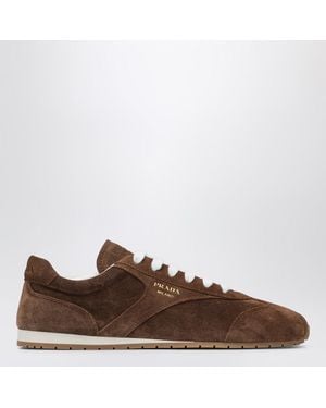 Prada Sneaker color cacao in pelle scamosciata - Marrone