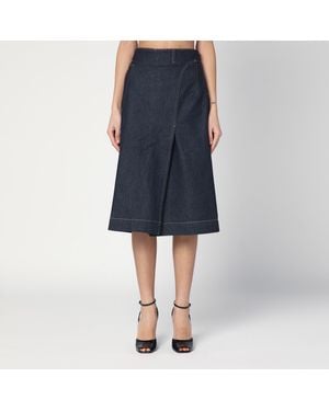 Victoria Beckham Dark Denim Skirt - Blue