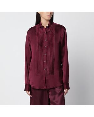 Sanderlak Aubergine Tuxedo Shirt - Red