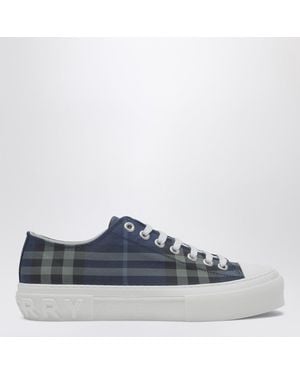Burberry Check Cotton Trainers - Blue