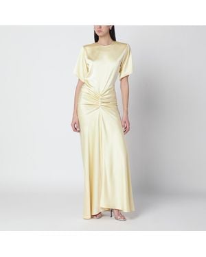 ANDAMANE Vanilla-Coloured Iris Dress With Draping - Yellow