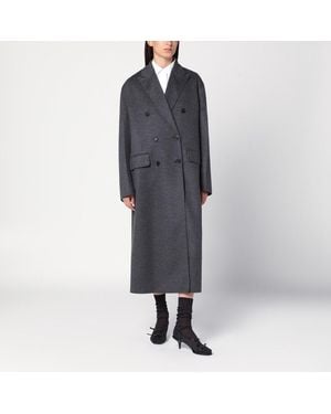 Prada Cappotto doppiopetto grigio in lana e cashmere
