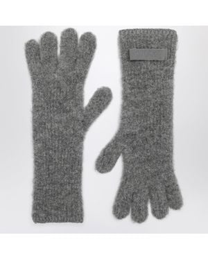 Jacquemus Gants Gros Grain Gris Foncé En Mélange D'Alpaga