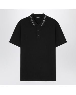 Versace Schwarzes Poloshirt Mit Medusa-Stickerei