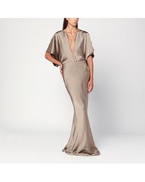 Norma Kamali Robe Longue Obie En Jersey Satiné - Neutre
