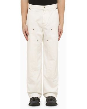 Represent Cream Cotton Trousers - Natural
