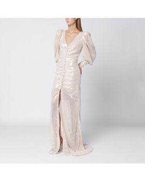ROTATE BIRGER CHRISTENSEN Abito lungo color crema con paillettes - Neutro