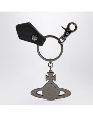Vivienne Westwood Hammered Metal Orb Keychain - Black