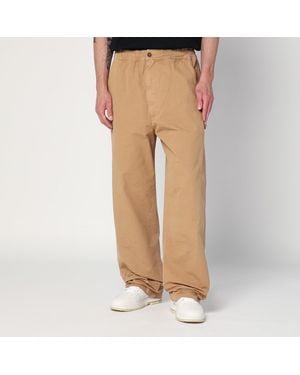 MM6 by Maison Margiela Baggy/loose Ochre Cotton Trousers - Natural