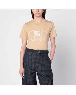Burberry Light T-Shirt With Equestrian Knight Design - Blue