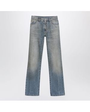 MM6 by Maison Margiela Straight-Leg High-Waist Cotton Jeans - Blue