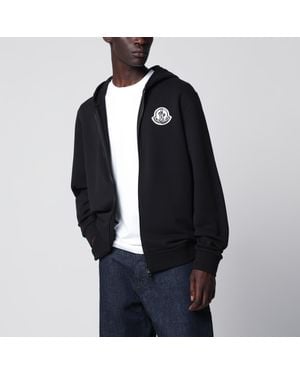 Moncler Cotton Hoodie With Logo - Blue