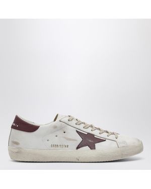 Golden Goose Super-Star Sneaker/Burgundy Vintage Effect - White