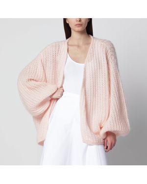TOTEME Light Mohair-Blend Knit Cardigan - Pink