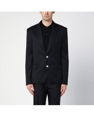 Balmain Single-breasted Jacket In Wool - Black