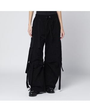 Dolce & Gabbana Waxed Faille Cargo Pants - Black