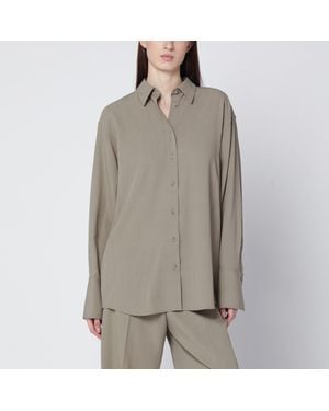 TOTEME Taupe Wool-Blend Shirt - Grey