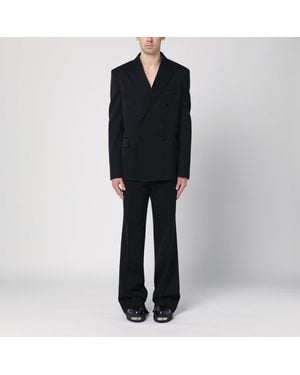 Gucci Double-Breasted Wool Suit - Black