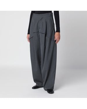 Loewe Anthrazitgraue Mélange-Hose Aus Wolle