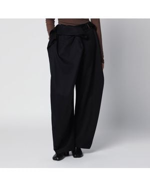 JW Anderson Trousers With Turned-Up Waist - Black