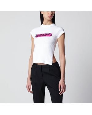 Balenciaga Messy Spray T-Shirt With Cut-Out Back - White
