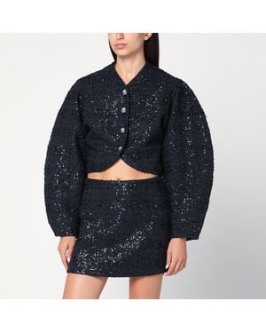 ROTATE BIRGER CHRISTENSEN Bouclé Jacket With Sequins - Black