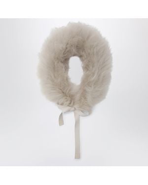Max Mara Ivory Shearling Collar - Natural