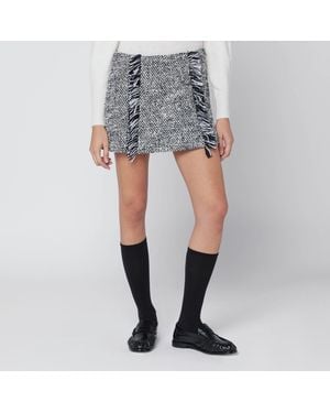 DURAZZI MILANO Patterned Wool-Blend Mini Skirt - Gray