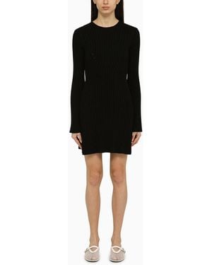 Loulou de Saison Ribbed Blend Mini Dress - Black
