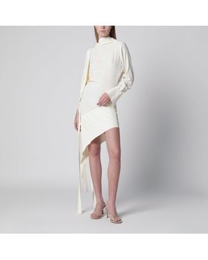 Francesco Murano Asymmetric Silk-Blend Dress - White