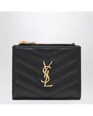 Saint Laurent Cassandre Matelassé Bi-Fold Wallet - Black