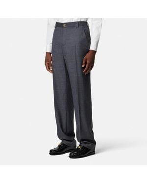 Versace Anthracite Wool Jogger Trousers - Blue