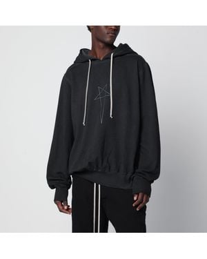 Rick Owens Washed Tower Oversized Cotton Sweatshirt - Black