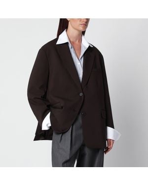 Frankie Shop Bea Dark Single-Breasted Jacket - Black