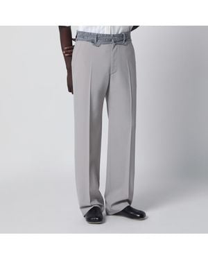 MM6 by Maison Margiela Wool-Blend Trousers - Grey