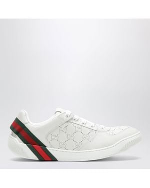 Gucci Screener Mini Leather Sneakers - White