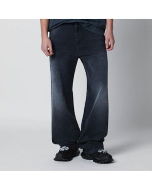 Balenciaga Wide-Leg Washed-Effect Jeans - Blue