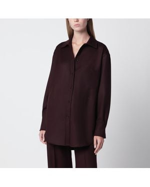 Victoria Beckham Virgin Wool Flannel Shirt - Purple