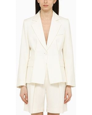 ワンピースその他 Margaux Lonnberg White wool-blend Lauren jumpsuit Margaux Lonnberg Wool-Blend Lauren Jumpsuit in White | Lyst