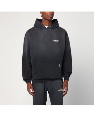Represent Washed Oversized Hooded Sweatshirt - Black