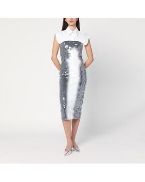 Sportmax Abito longuette con paillette effetto sfumato - Blu