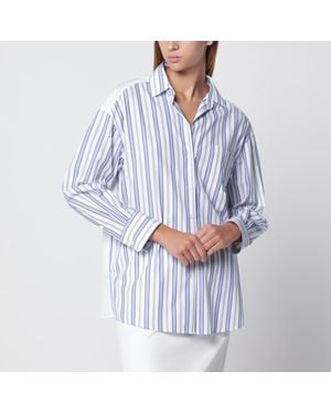 Weekend by Maxmara Striped Shirt With Sangallo Insert - Blue